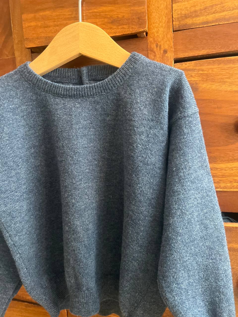 Maglione Girocollo in 100% Lana Pettinata - CARTA DA ZUCCHERO