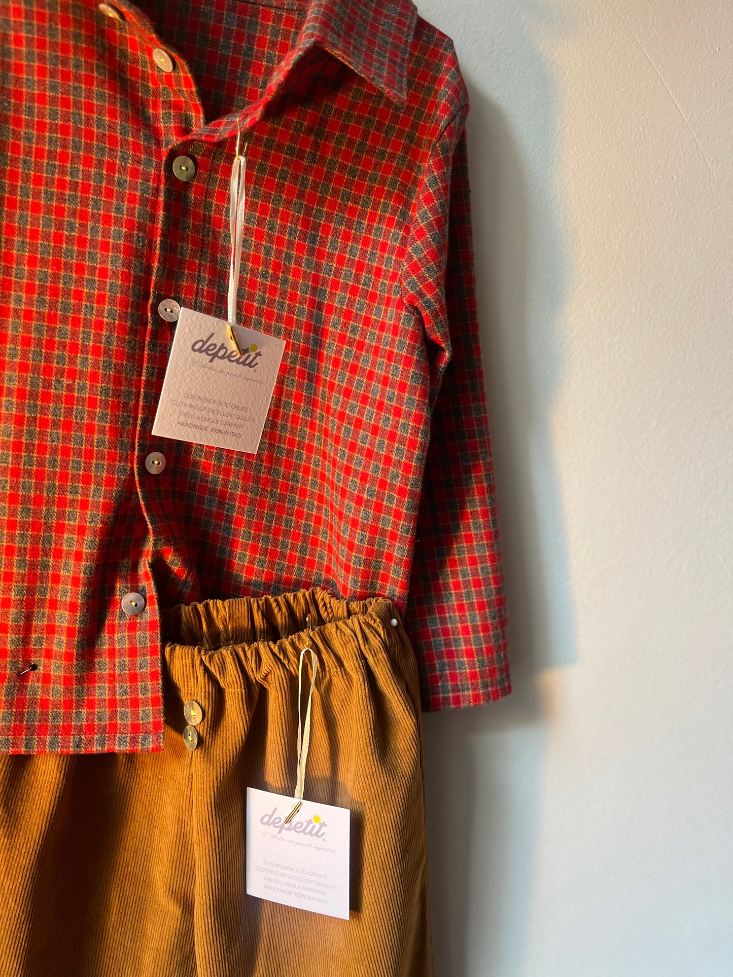 Camicia unisex Modello Olly in Cotone Felpato – Fantasia vichy