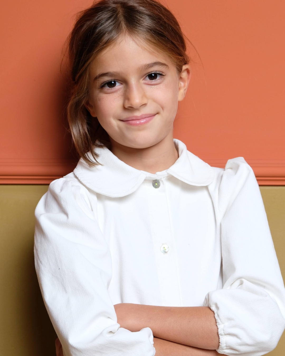 Camicia bianca bambina tinta unita