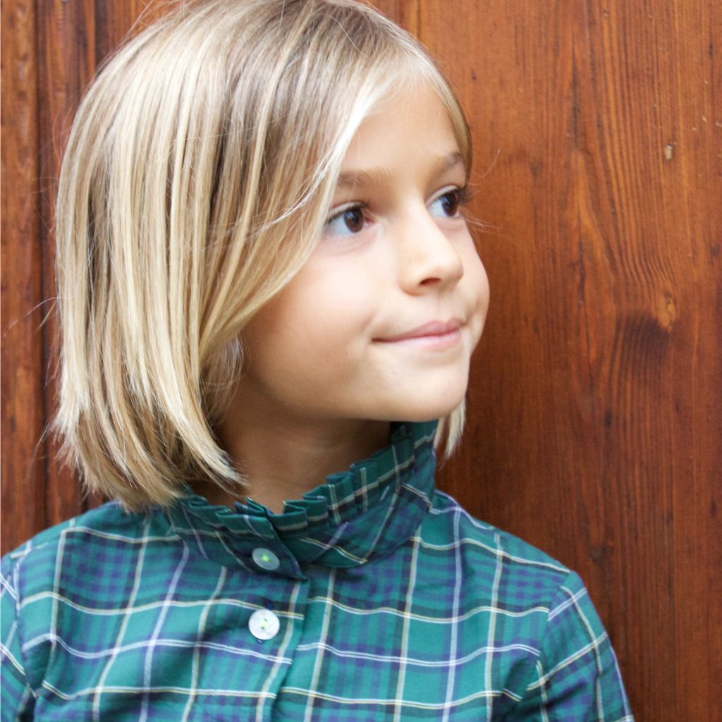 camicia bambina scozzese
