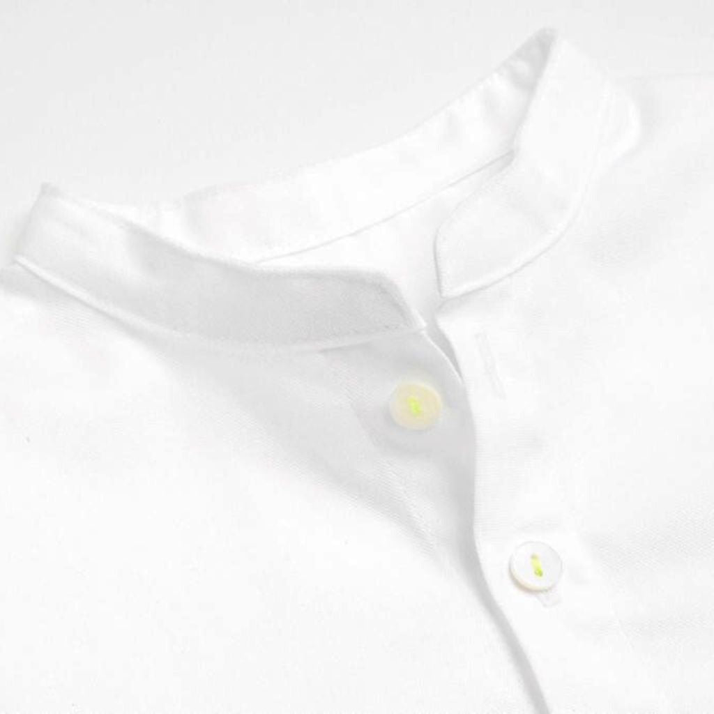 CAMICIA COLLETTO ALLA COREANA PER BAMBINI mod. AMOS- BIANCO