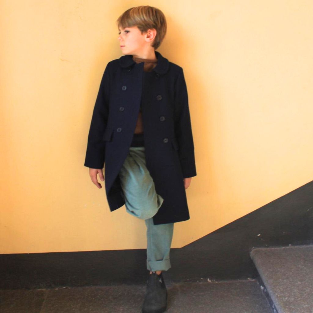 CAPPOTTO LODEN PER BAMBINO E BAMBINA - BLUE NAVY