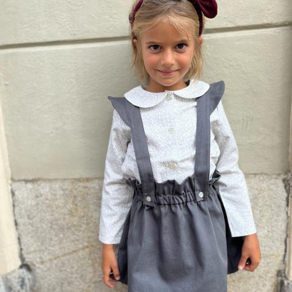 gonna bambina con bretelle