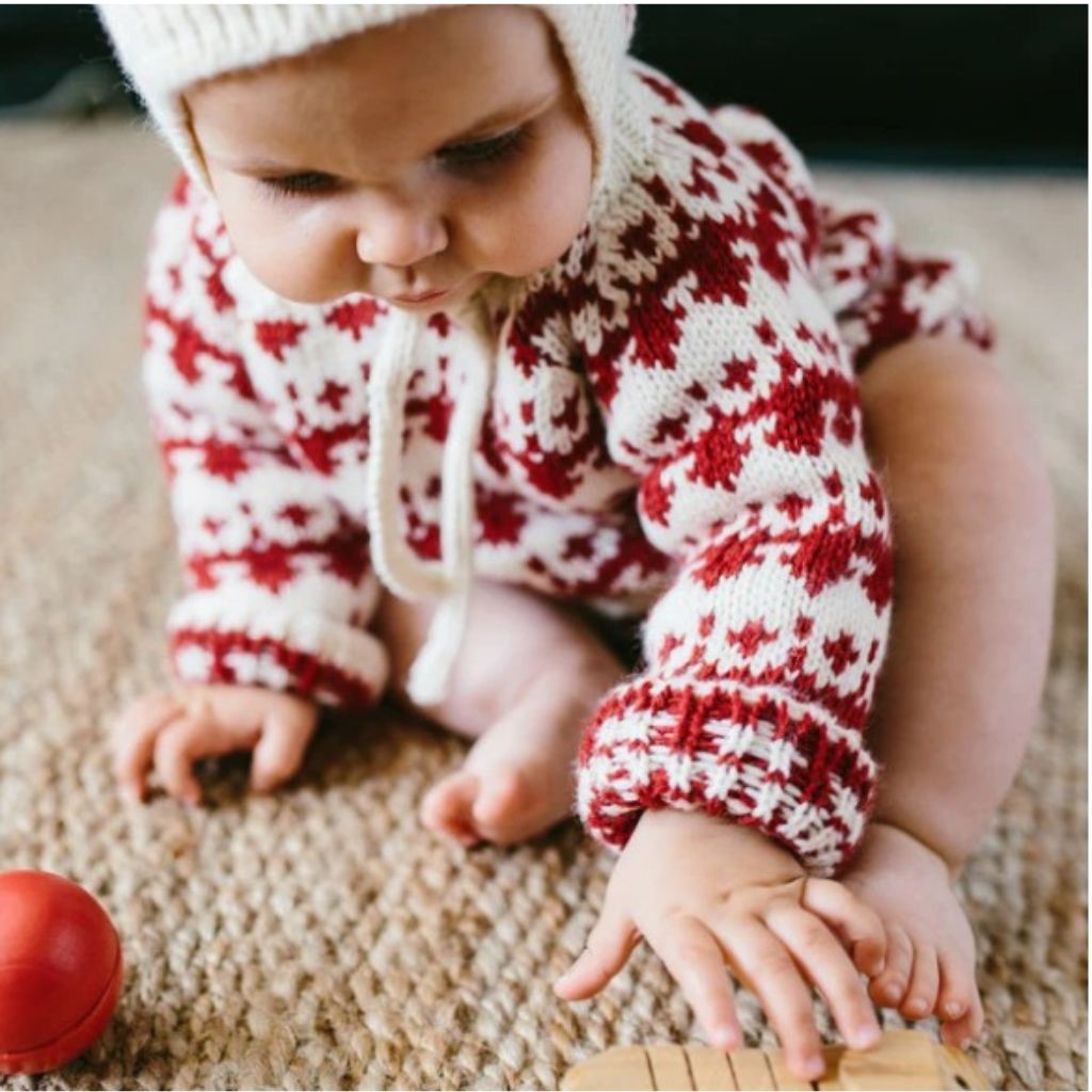 BABY SWEATER - RED PATTERN