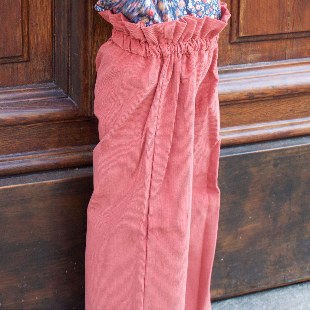 pantaloni di velluto rossi bambina