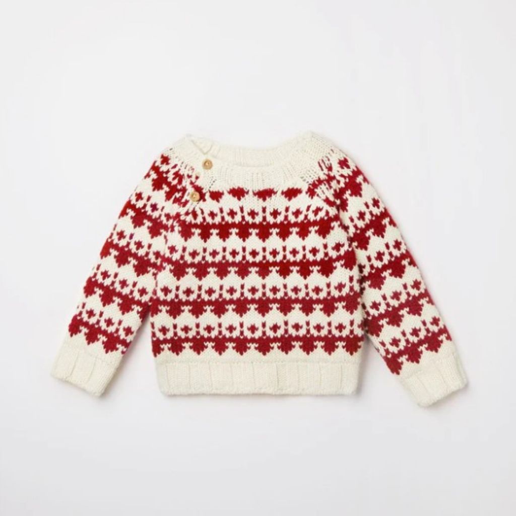 BABY SWEATER - RED PATTERN