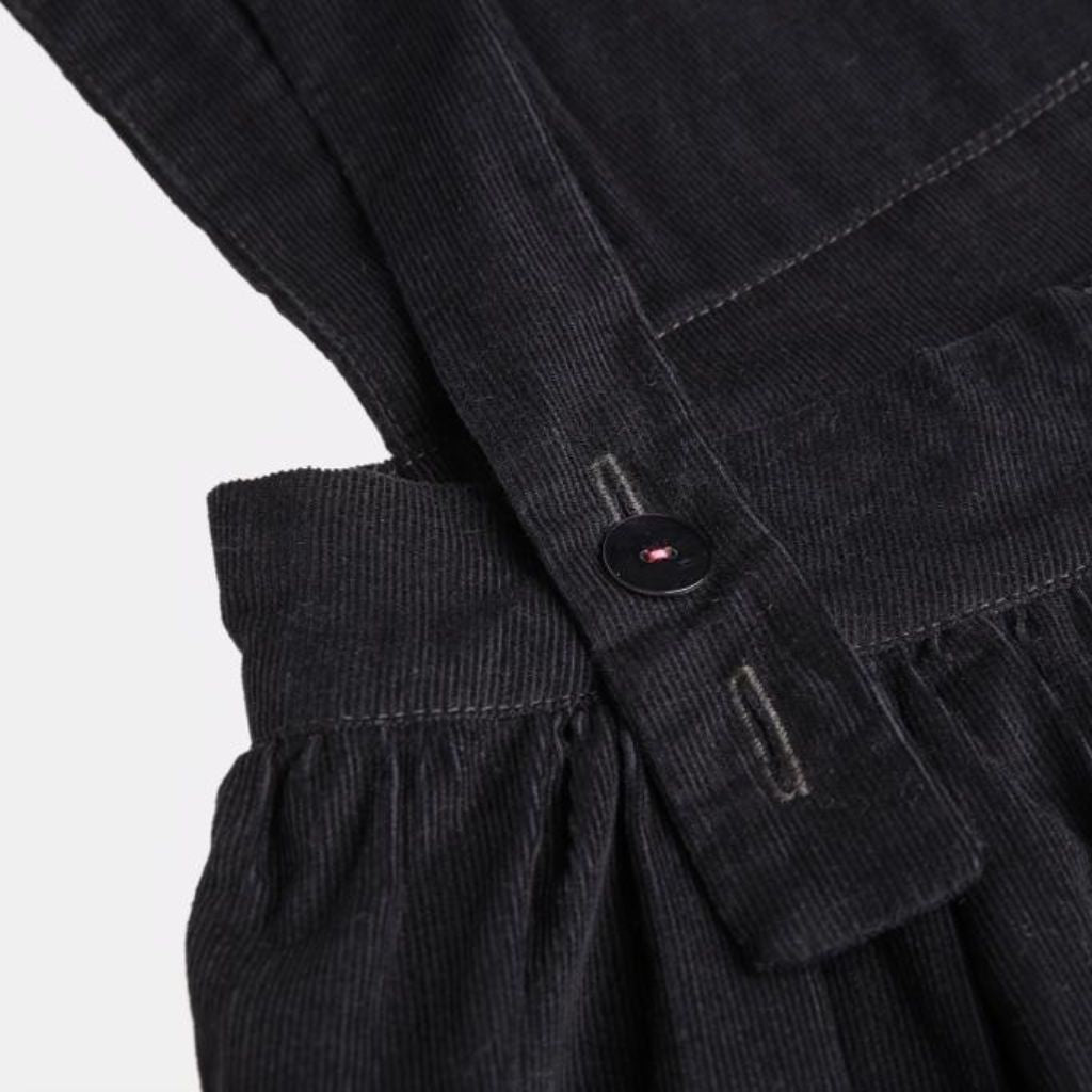 abito in velluto bambina modello sophie blue navy spallina regolabile