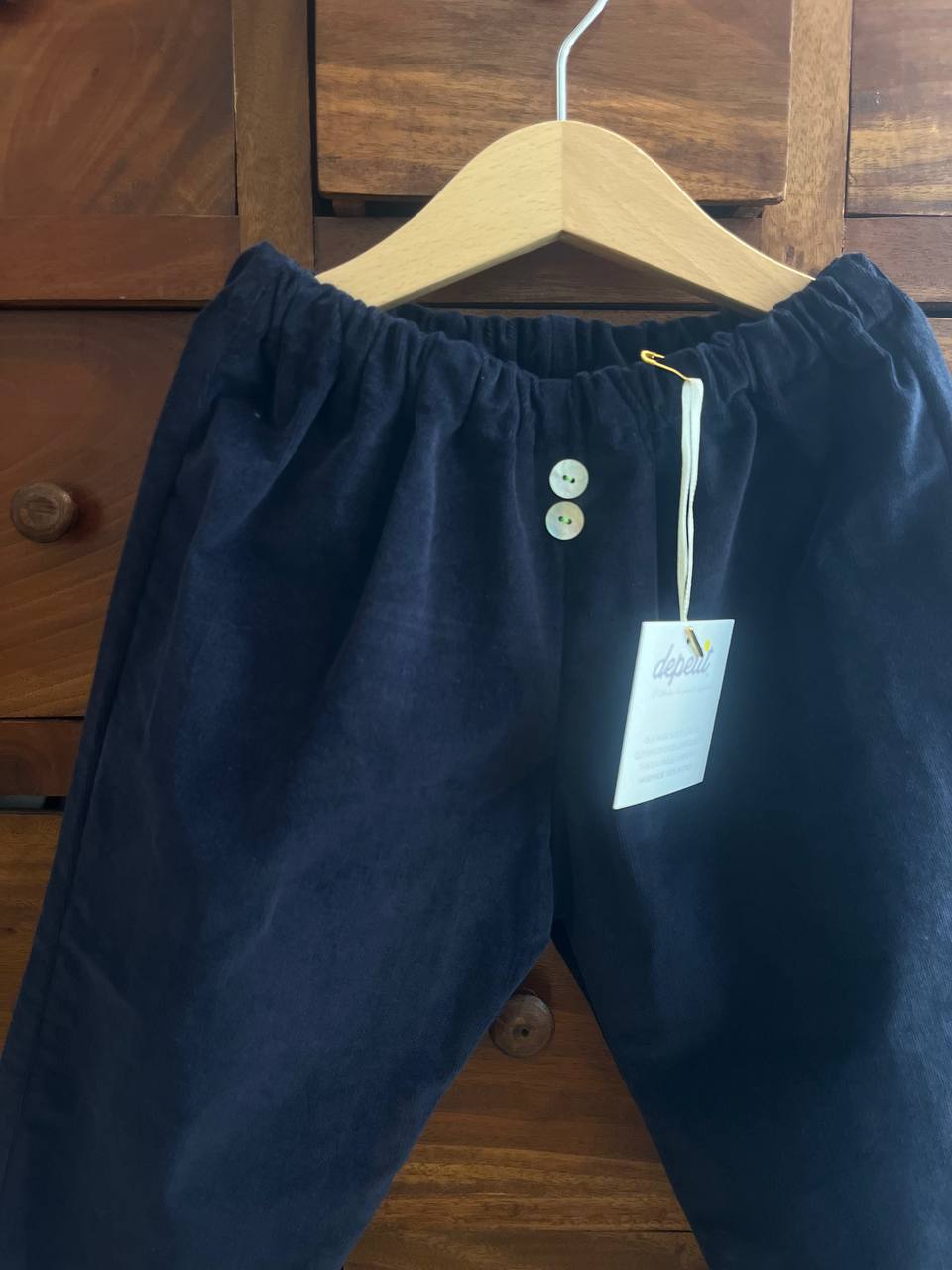 Pantaloni bambini in velluto blu