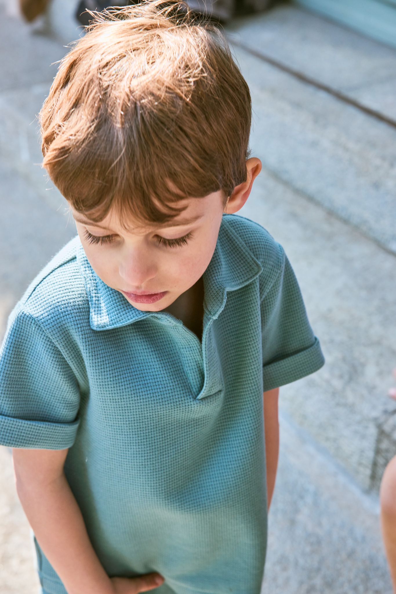 BERNIE - Polo unisex in Jersey Di Waffle Piqué color verde acqua