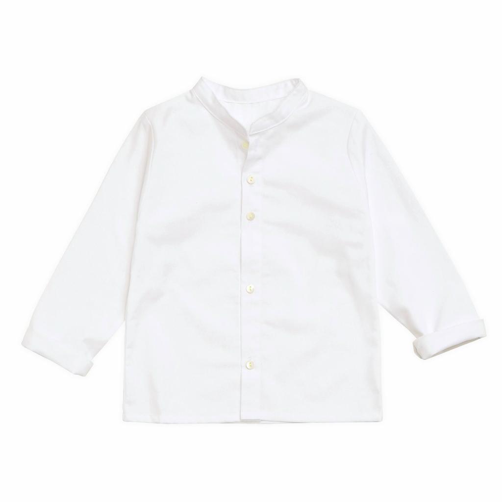 CAMICIA COLLETTO ALLA COREANA PER BAMBINI mod. AMOS- BIANCO
