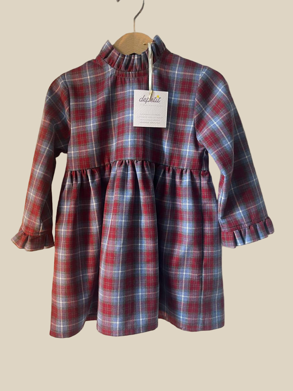vestito scozzese bambina in caldo cotone