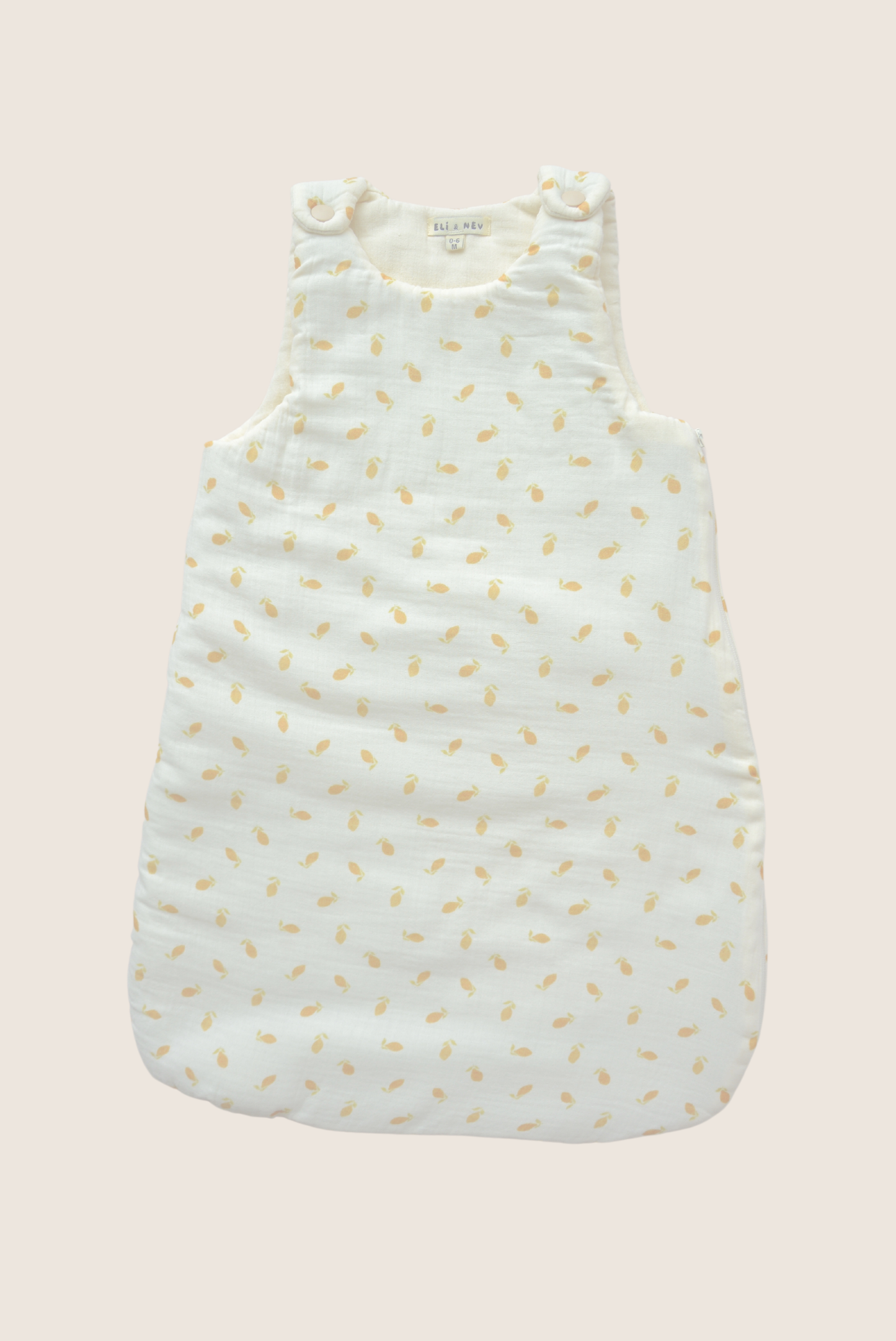Sacco nanna per neonati con motivo limoni in mussola di cotone 100% certificata OEKO-TEX