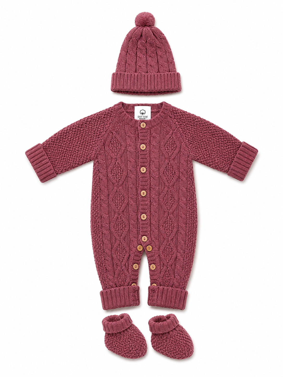 Set completo per neonato: tutina, cappello e scarpine