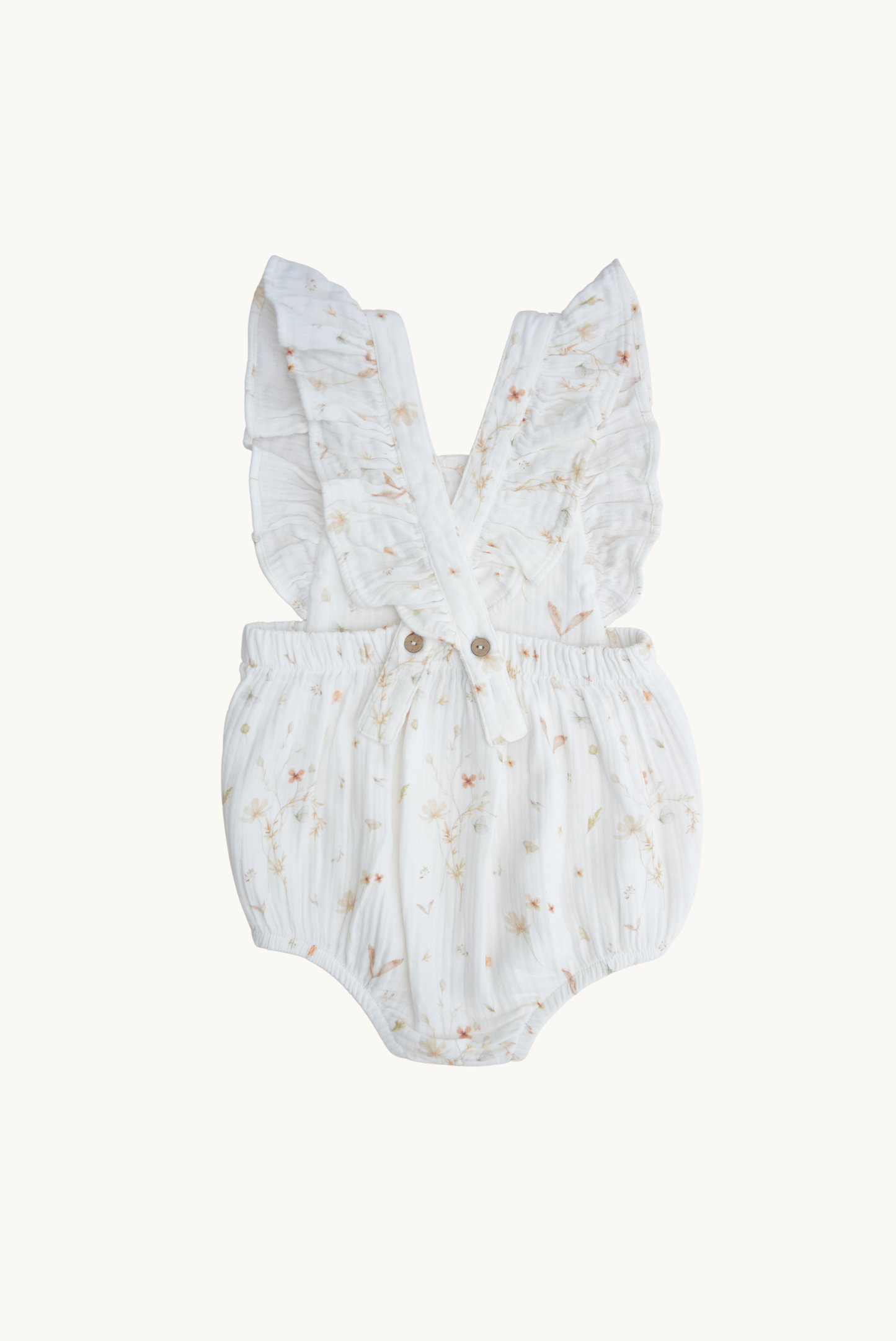 Tutina neonato in mussola di cotone 100% con stampa floreale