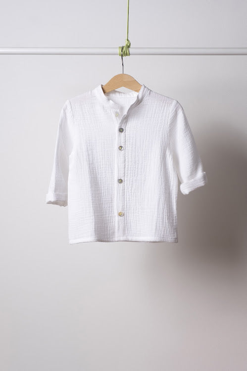 Camicia AMOS mussola bianca unisex