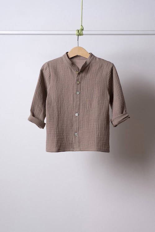 Camicia AMOS mussola colore cacao
