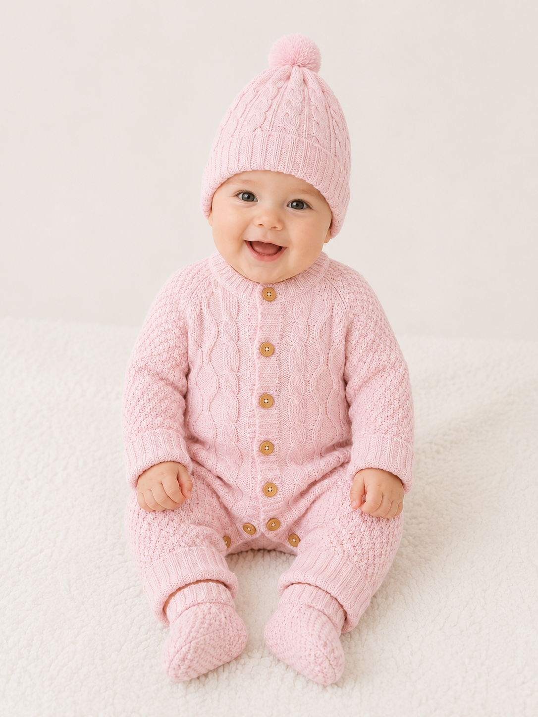 Set completo per neonato: tutina, cappello e scarpine