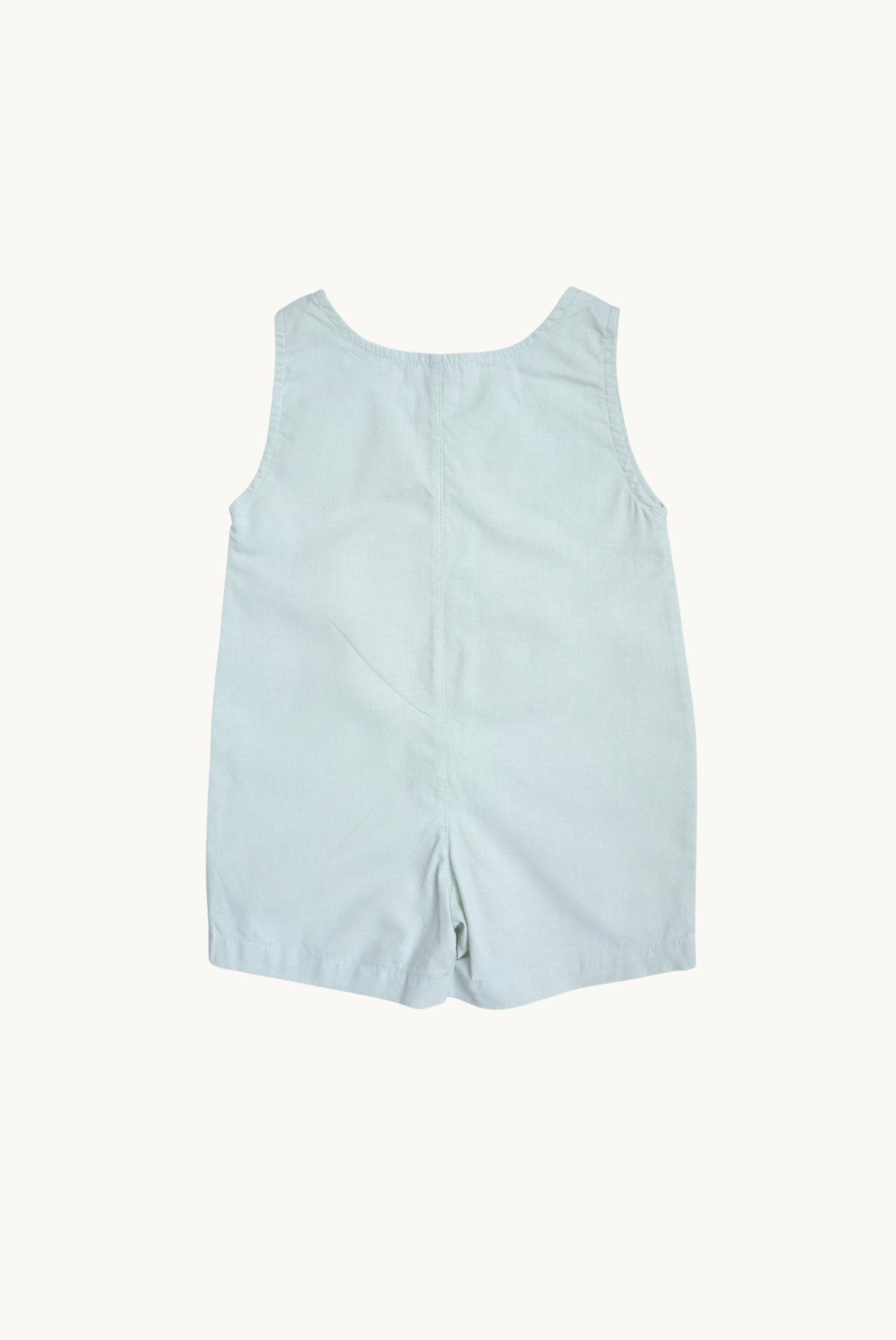 Tutina senza maniche verde salvia in cotone 100% OEKO-TEX con bottoni