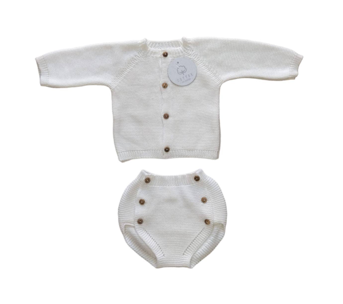 Set giacca con copri pannolino in cotone 100%: Coral / 6 meses