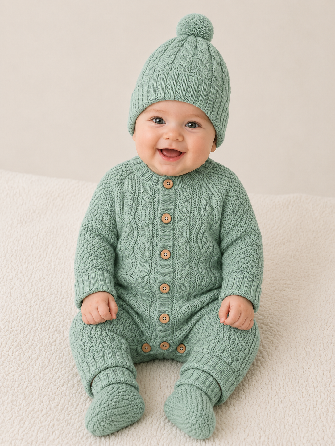 Set completo per neonato: tutina, cappello e scarpine