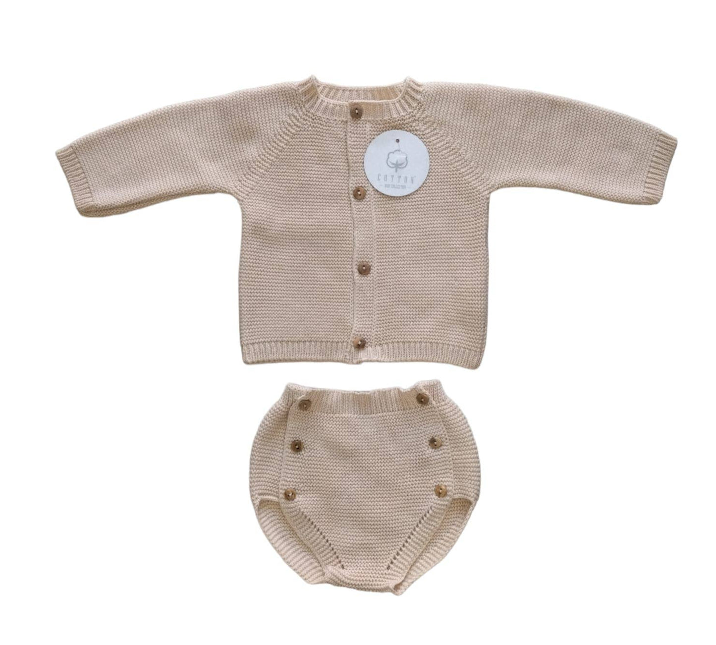 Set giacca con copri pannolino in cotone 100%: Perla / Tamanho único 0/3 meses