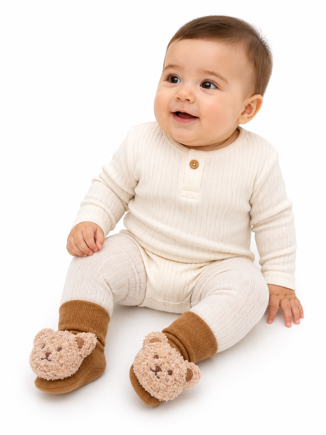 MBA-001 CALZINO ANTISCIVOLO PER NEONATO CON ORSO
