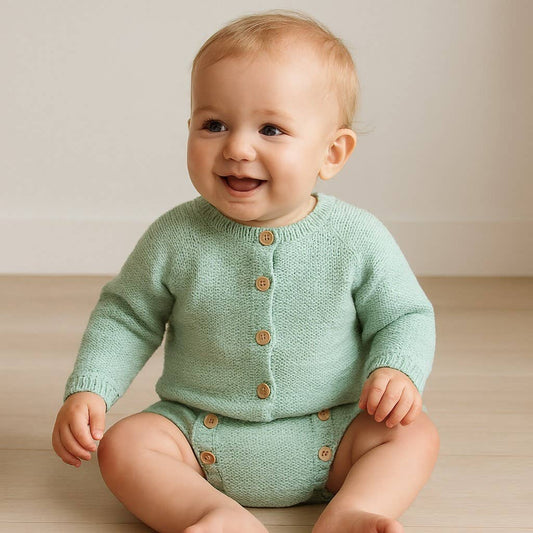 Set giacca con copri pannolino in punto  cotone 100%