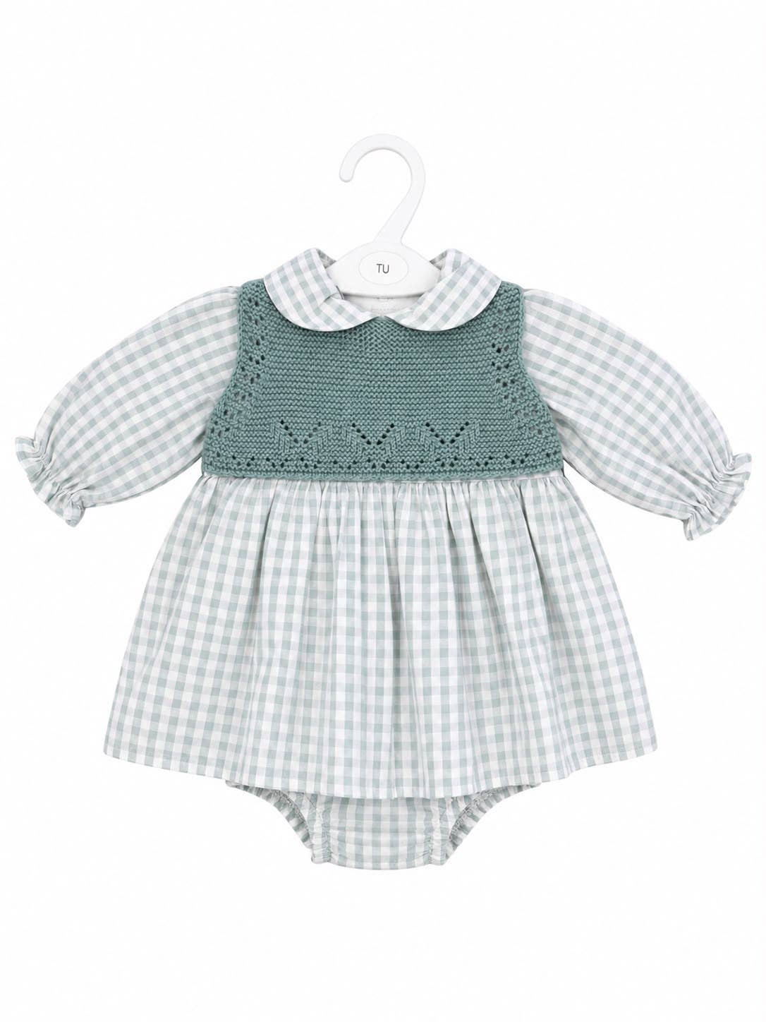 Ref. 2 – Vestito + Mutandina in Tessuto 100% Cotone + Gilet 100% Acrilico
