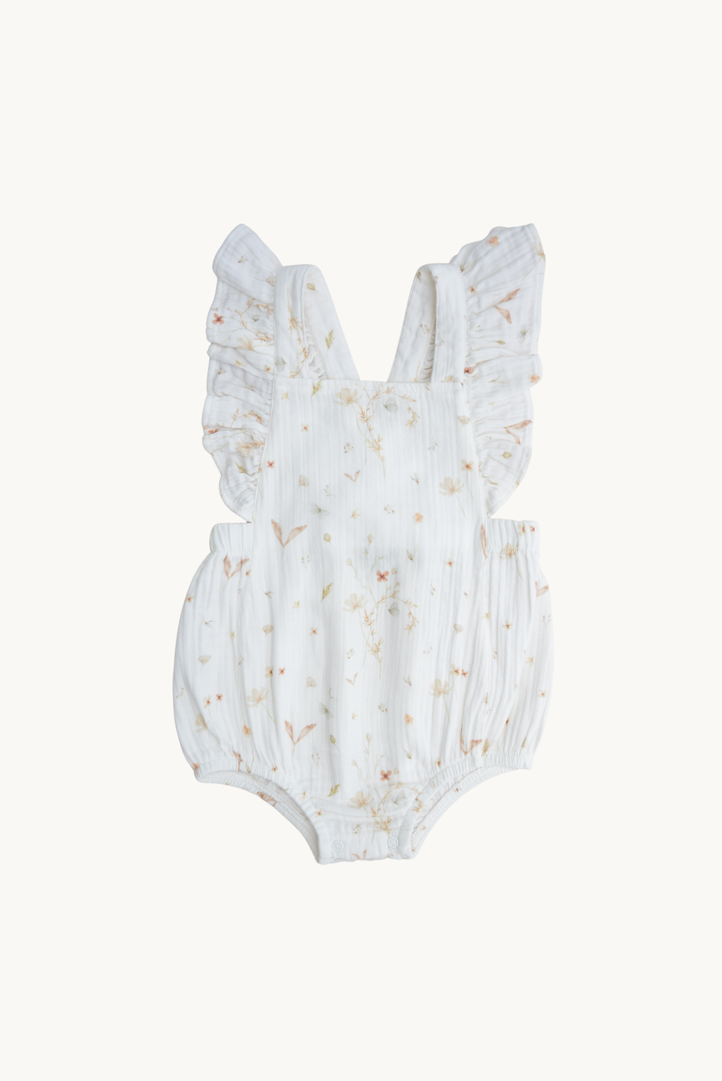 Tutina neonato in mussola di cotone 100% con stampa floreale