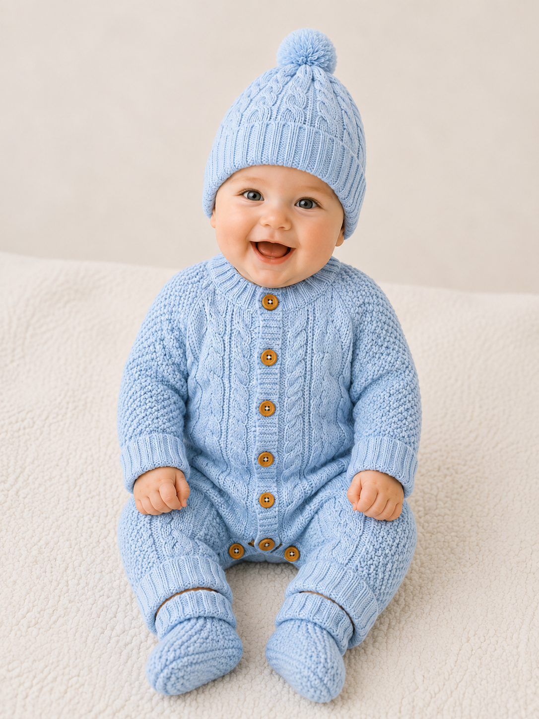 Set completo per neonato: tutina, cappello e scarpine