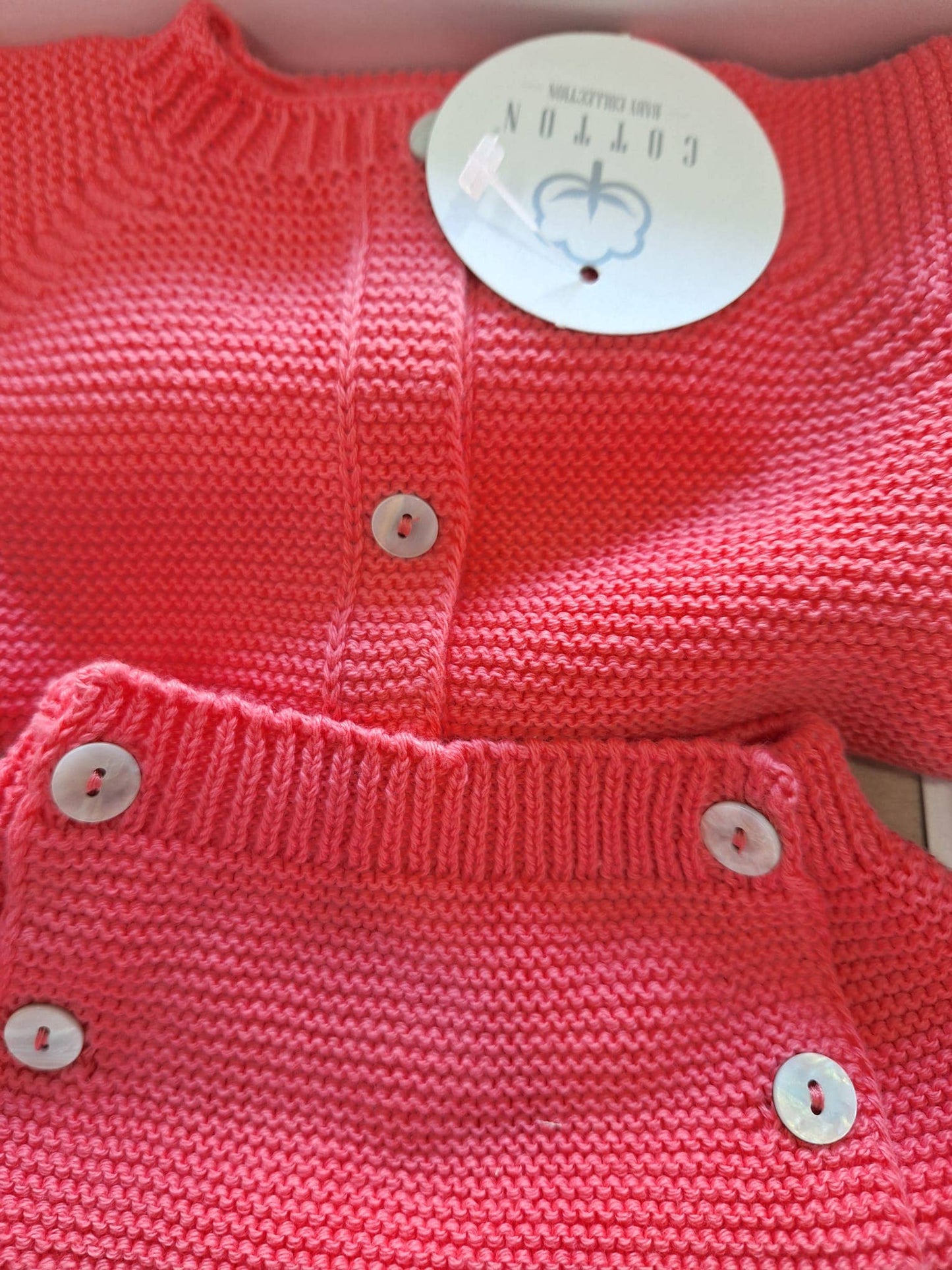 Set giacca con copri pannolino in cotone 100%: Coral / Tamanho único 0/3 meses