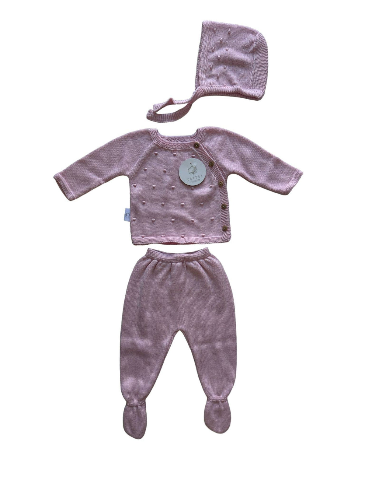 CT156 SET 3 PEZZI COTONE: Verde / 0/3 mesi