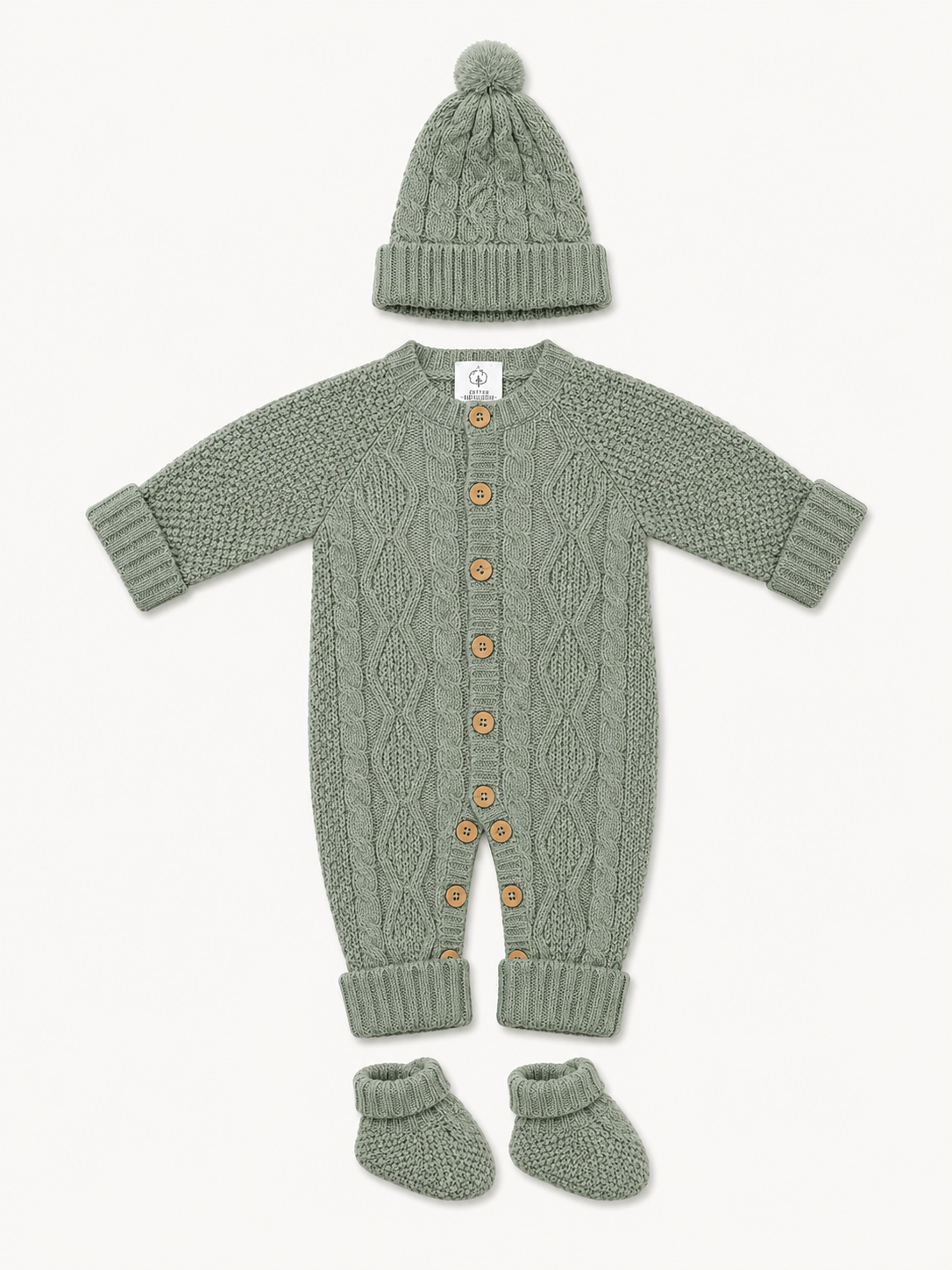 Set completo per neonato: tutina, cappello e scarpine