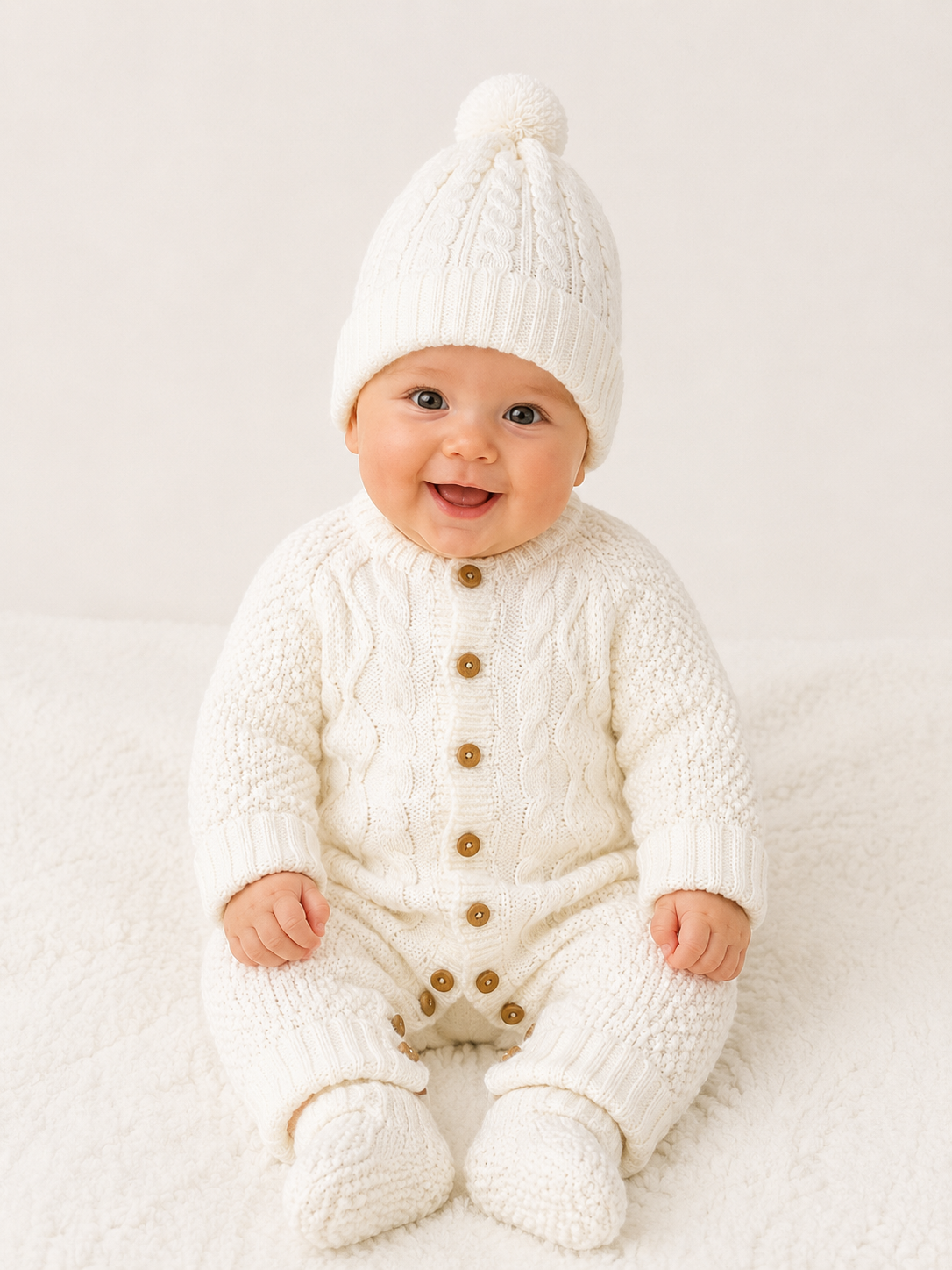 Set completo per neonato: tutina, cappello e scarpine