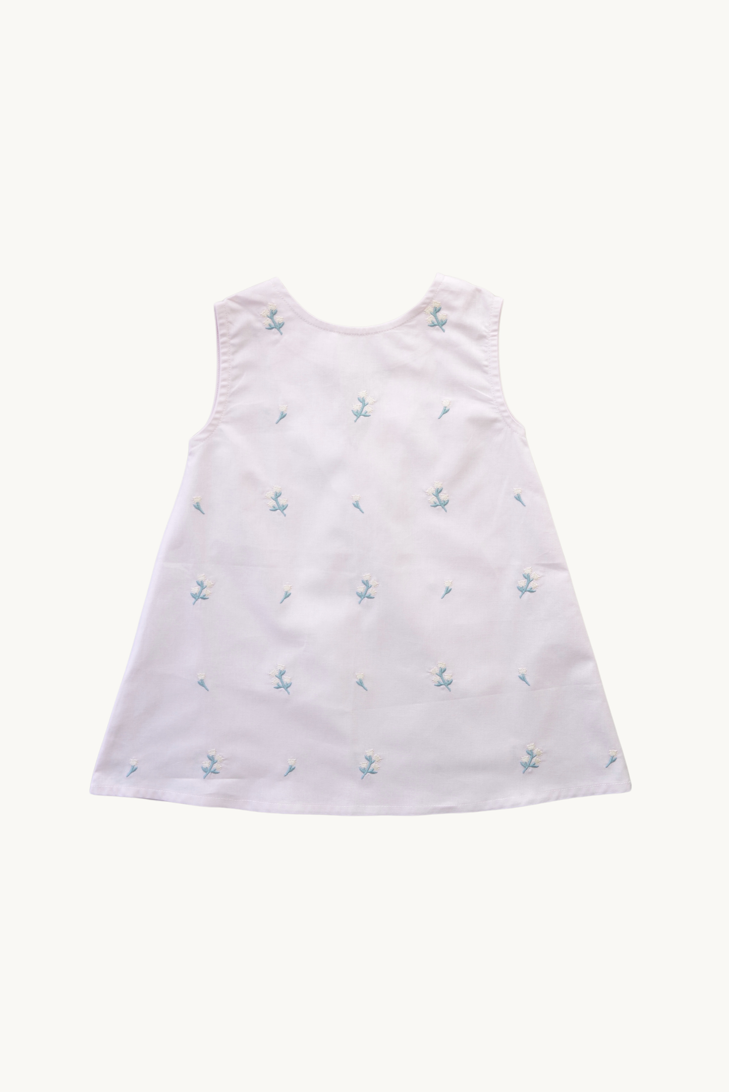 Abito estivo in cotone 100% con ricamo floreale per bambina, colore lilla