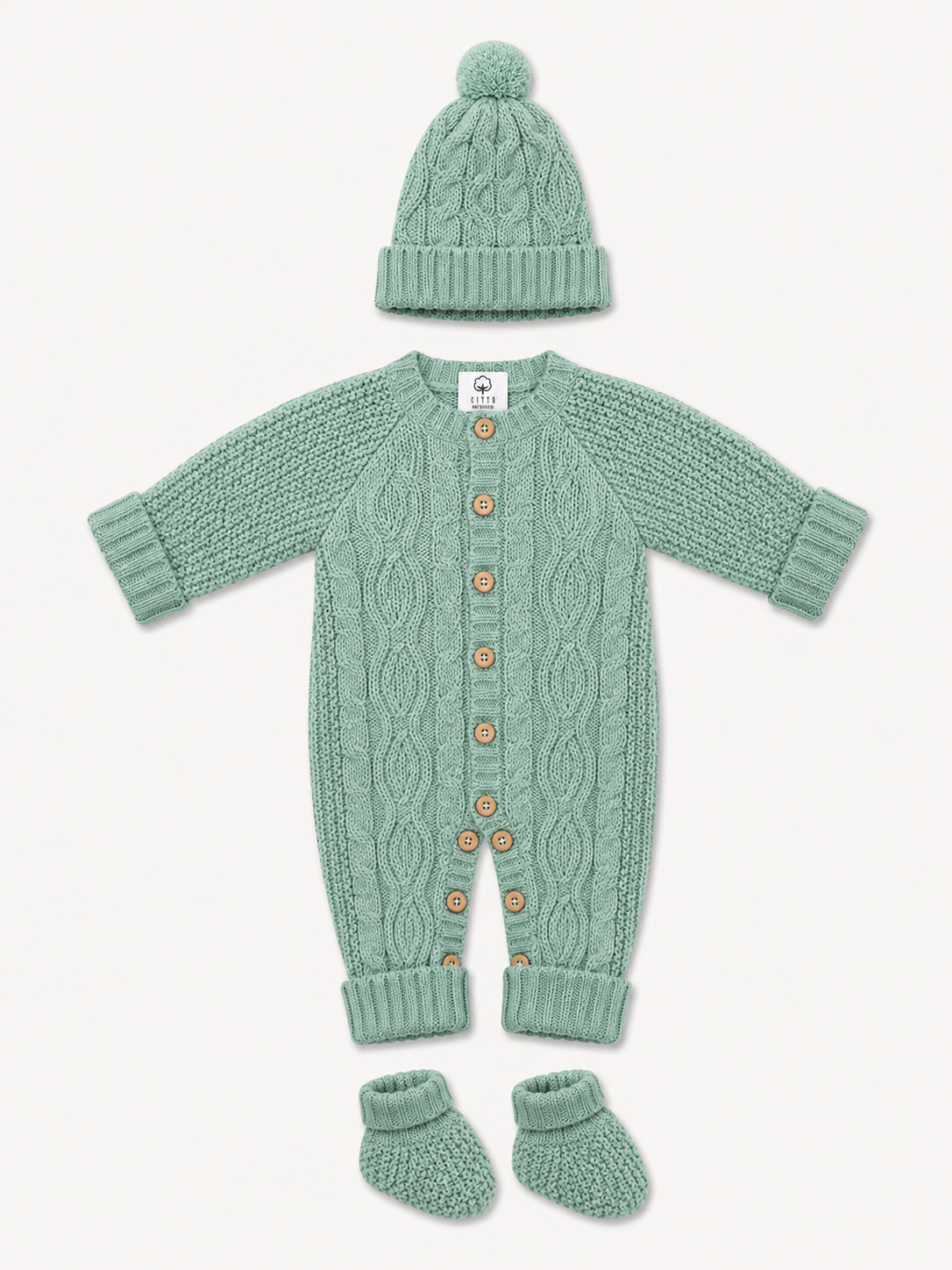 Set completo per neonato: tutina, cappello e scarpine