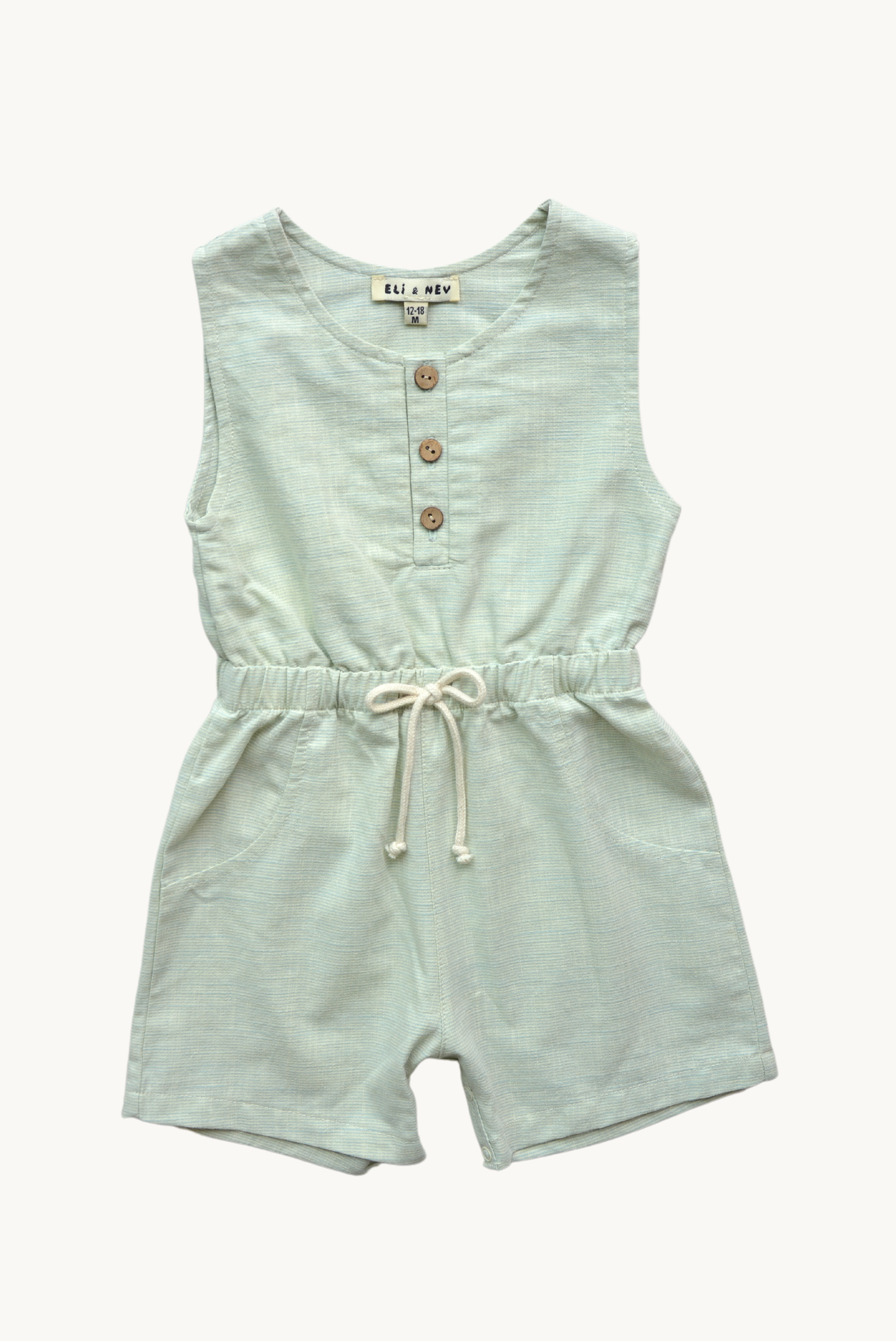 Tutina estiva verde per neonati/bambini in cotone 100% certificato OEKO-TEX