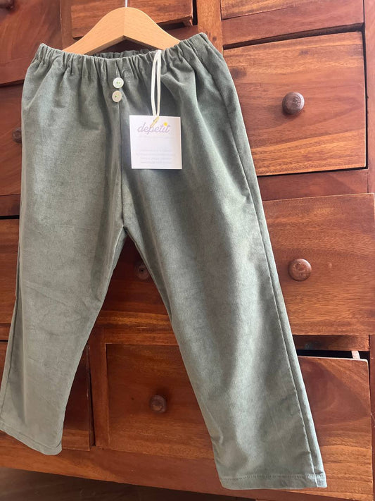 Pantalone mod. GENEVE – Velluto Millerighe colore blu avio