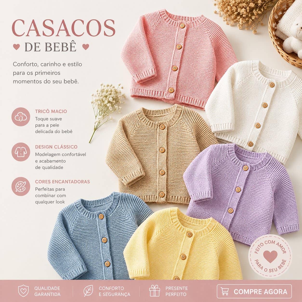Giacca da neonato in maglia | Rif. 316-2 • 100% cotone