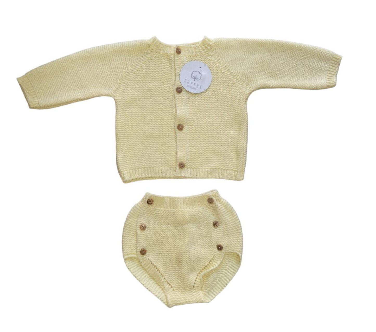 Set giacca con copri pannolino in cotone 100%: Perla / Tamanho único 0/3 meses