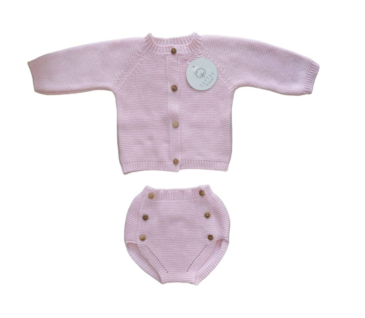 Set giacca con copri pannolino in cotone 100%: Coral / Tamanho único 0/3 meses