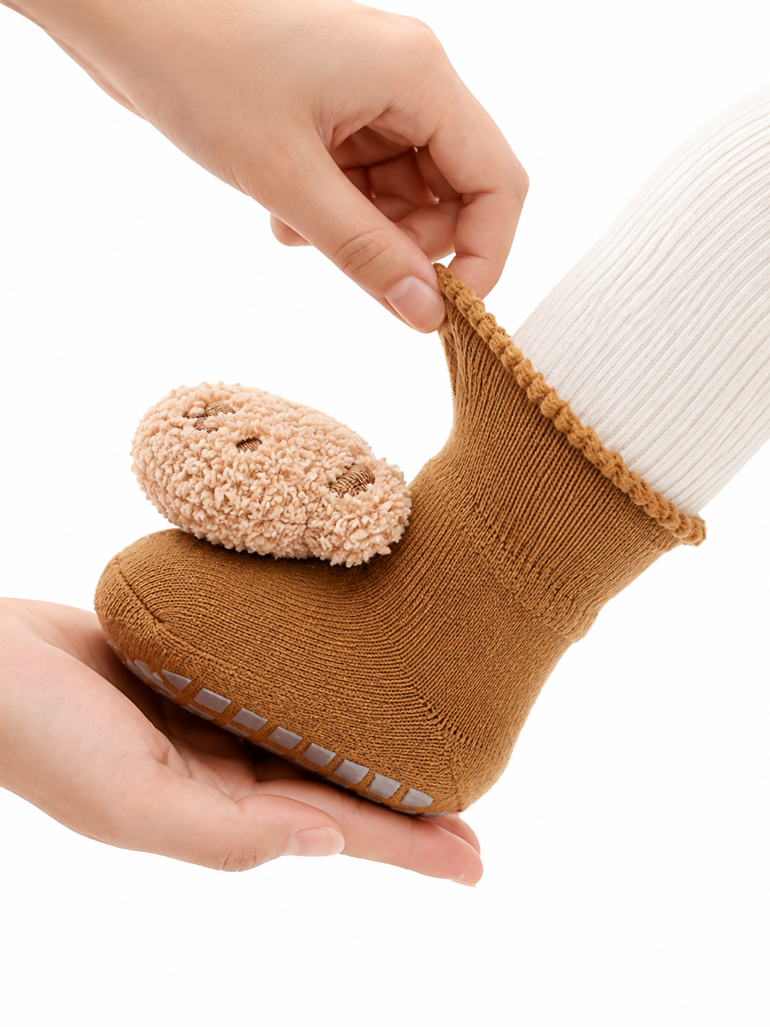 MBA-001 CALZINO ANTISCIVOLO PER NEONATO CON ORSO