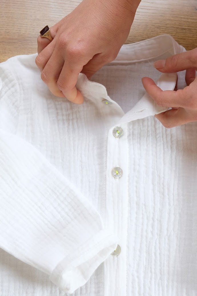 Camicia AMOS mussola bianca unisex