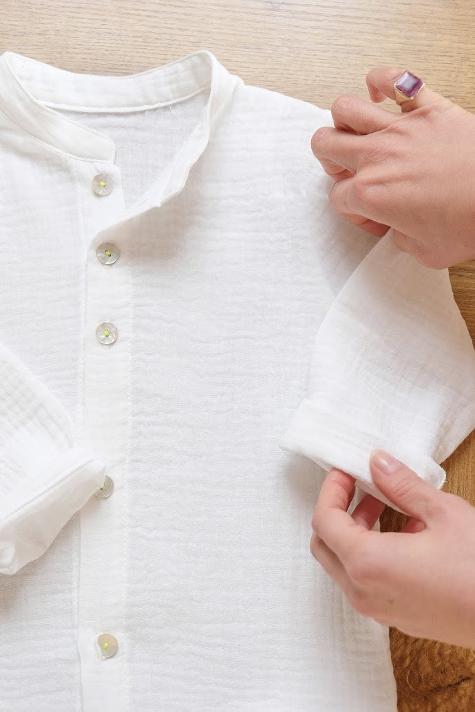 Camicia AMOS mussola bianca unisex