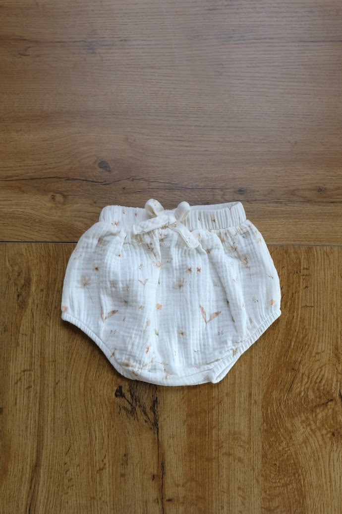 Culotte in mussola 100% cotone con motivo floreale per neonati