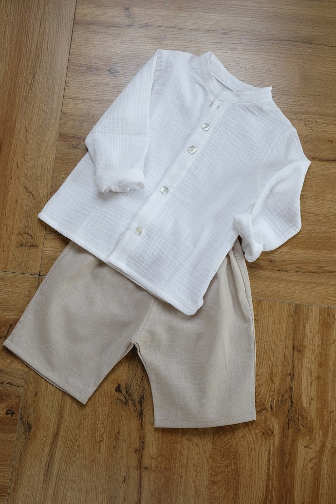 bermuda sartoriali ALEX grande lino 100% ecru