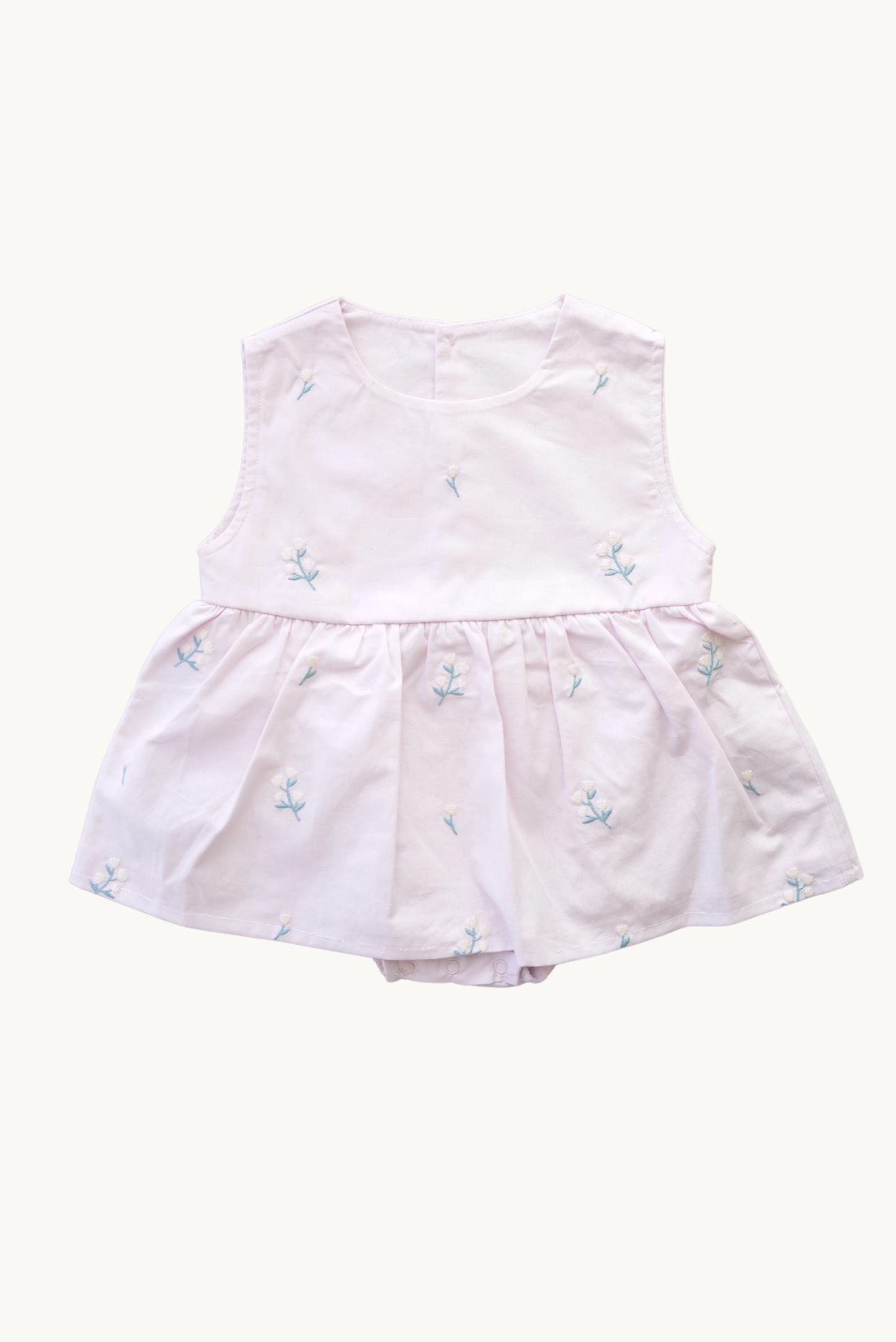 Tutina in cotone 100% con ricamo floreale Baby
