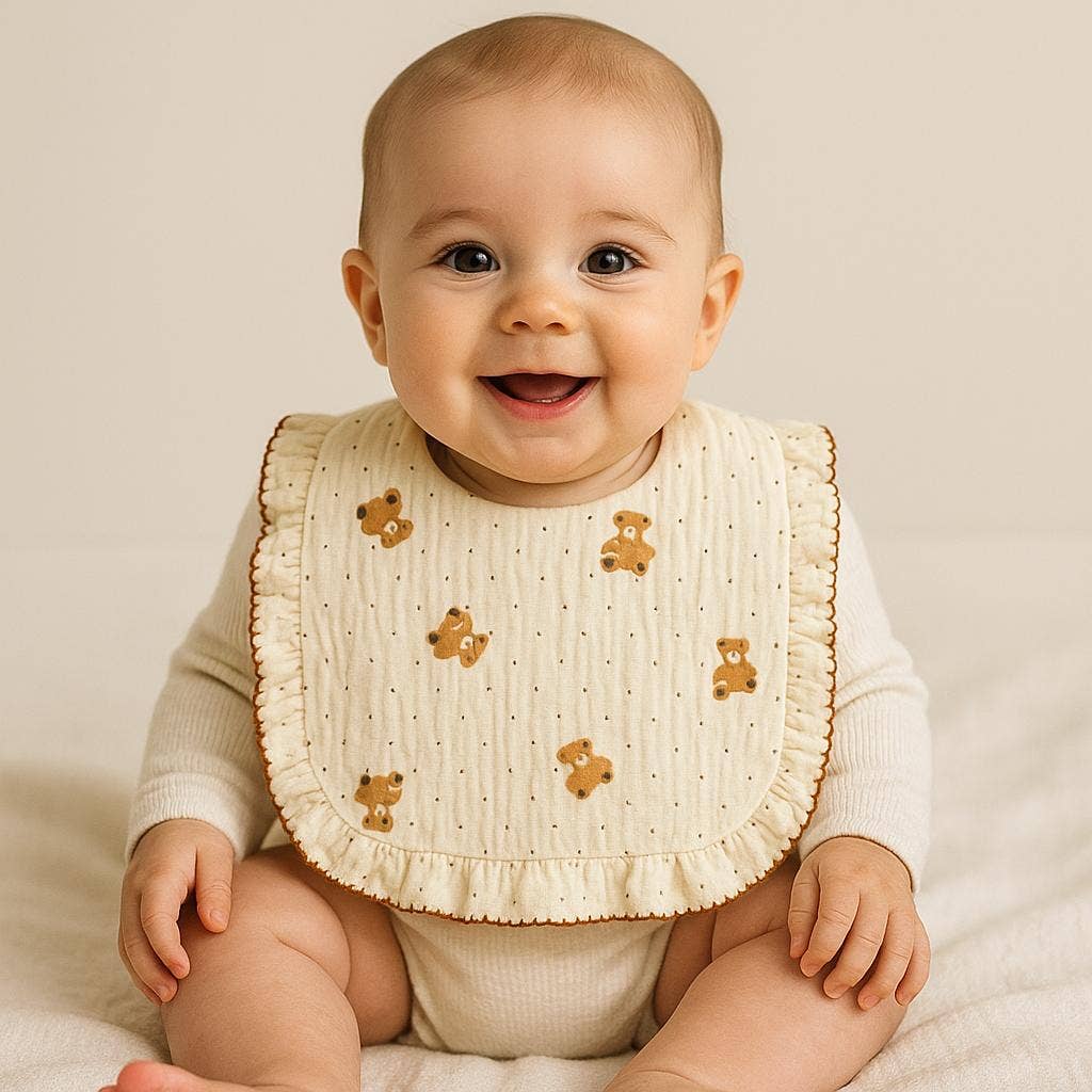 BAVAGLINO COTONE ORGANICO 30CM X 26CM: CASTANO FLOREALE