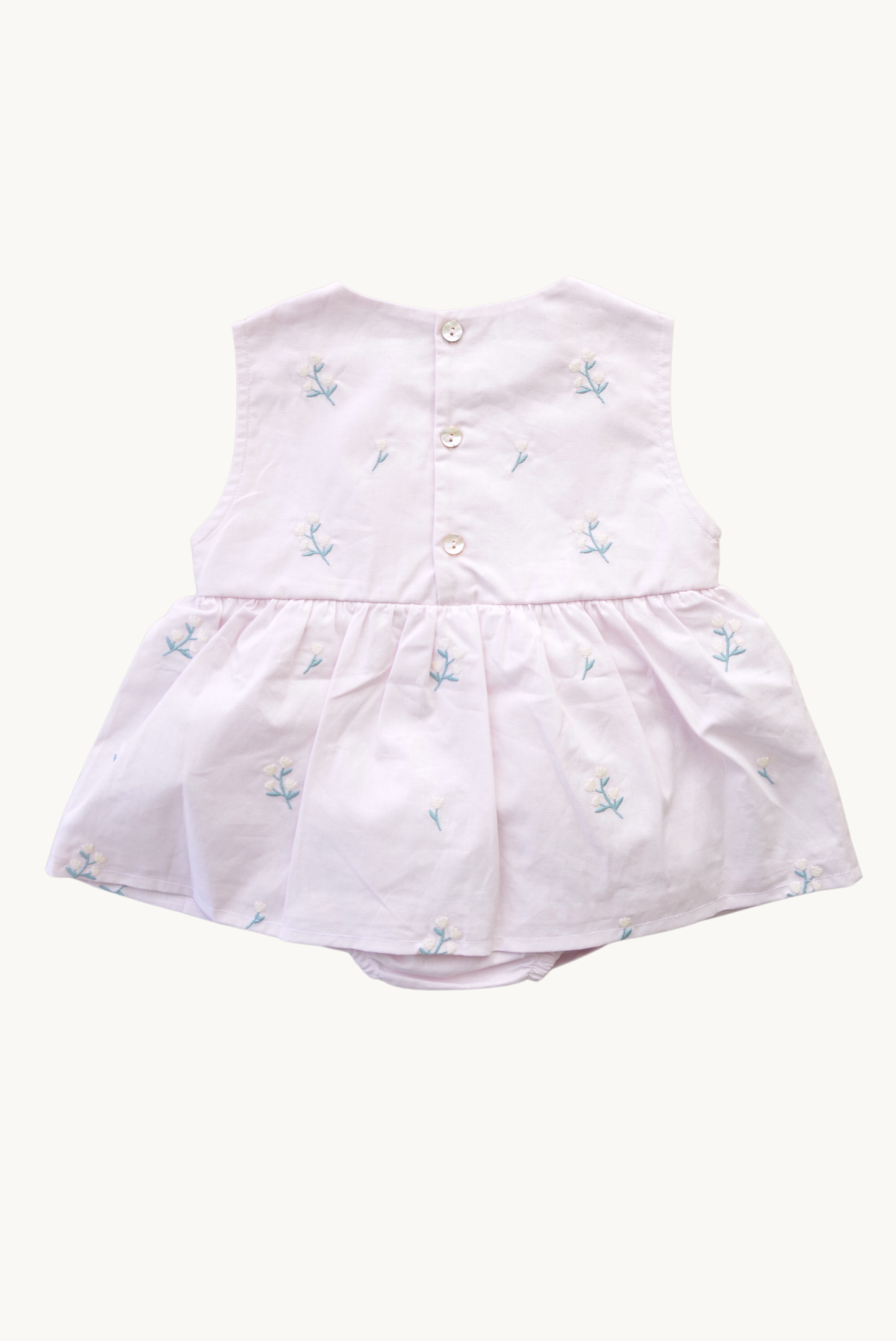 Tutina in cotone 100% con ricamo floreale Baby
