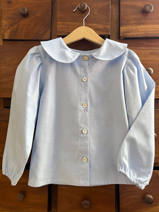 camicia azzurra per bambina modello bologna